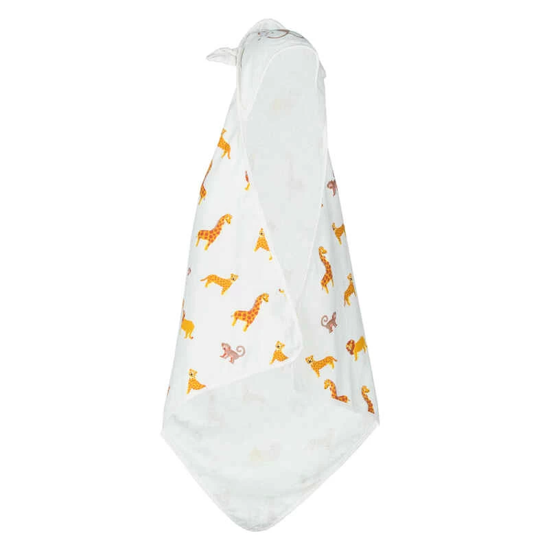 Serviette De Bain En Coton Pour Bébé Imprimé SAVANE Avec Capuche 5 Serviette De Bain En Coton Pour Bébé Imprimé SAVANE Avec Capuche – Image 3