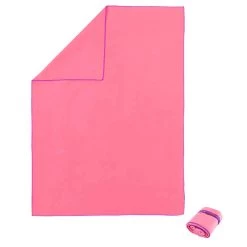 Serviette Microfibre Rose Ultra Compacte Taille M 65 X 90 Cm