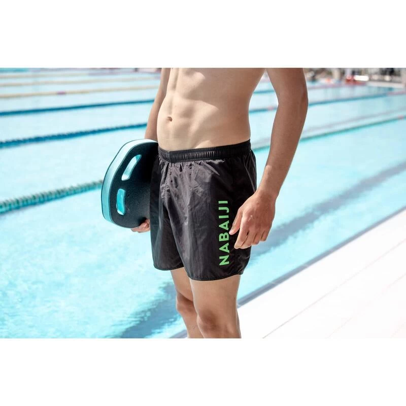 Short De Bain Natation Homme - Swimshort 100 Basic - Noir Vert 5 Short De Bain Natation Homme - Swimshort 100 Basic - Noir Vert – Image 3