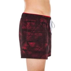 Short De Bain Natation Homme - Swimshort 100 Court - Tex Rouge -Nager NABAIJI short de bain natation homme swimshort 100 court tex rouge 3