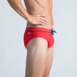 Nager NABAIJI -Nager NABAIJI slip de bain natation homme slip 100 pep rouge bleu 1