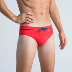 Slip De Bain Natation Homme - Slip 100 Pep - Rouge Bleu