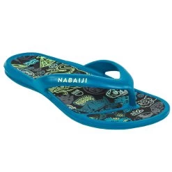 Tongs De Piscine Enfants - Tonga 500 Print - Citym Bleu -Nager NABAIJI tongs de piscine enfants tonga 500 print citym bleu 3