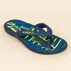 Tongs De Piscine Enfants - Tonga 500 Print - Shark Bleu -Nager NABAIJI tongs de piscine junior tonga 500 playa rose 1